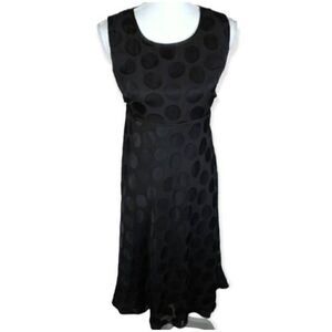 STYLE & CO. BLACK POLKA-DOT DRESS SZ.6 EUC.